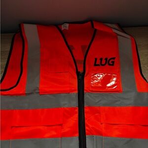 Lug High-Visibility Orange Vest with Gray Stripes